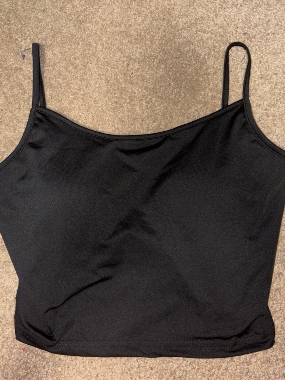 SHEIN Black Spaghetti-Strap Crop Tank